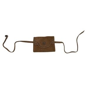 Free People Suede Studded Belt Bag Hip Pouch Brown Boho Festival Bum Bag Vintage